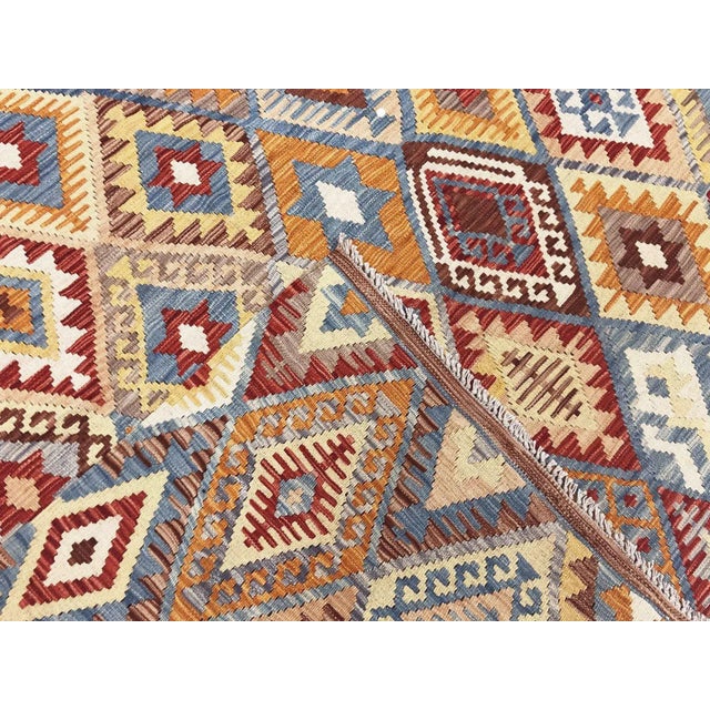 Contemporary Afghan Maimana Kilim Rug For Sale - Image 4 of 5