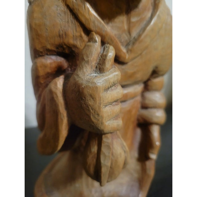 Wood Mid 20th Century Folk Art Carved Wood Figure For Sale - Image 7 of 9