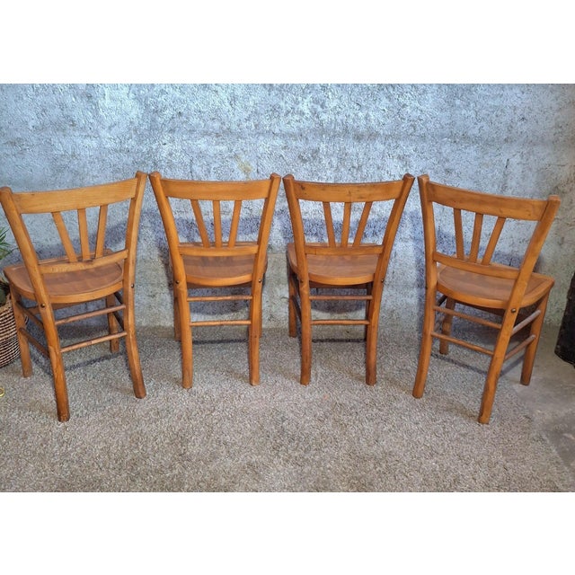 1950s Bistro Chairs in Beech from Luterma, 1950s, Set of 8 For Sale - Image 5 of 16