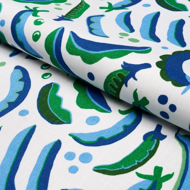 Schumacher SAMPLE - Schumacher X Studio Bon Sugar Ann Indoor/Outdoor Fabric In French Blue For Sale - Image 4 of 4