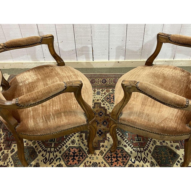 Louis XV Style Armchairs in Beech, 20th Century, Set of 2 For Sale - Image 5 of 12