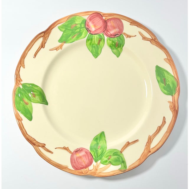 American 1970s Franciscan “Apple” Set of 3 Earthenware Luncheon Plates For Sale - Image 3 of 4