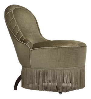 Danish Easy Chair in Green Furniture Velour, 1960s