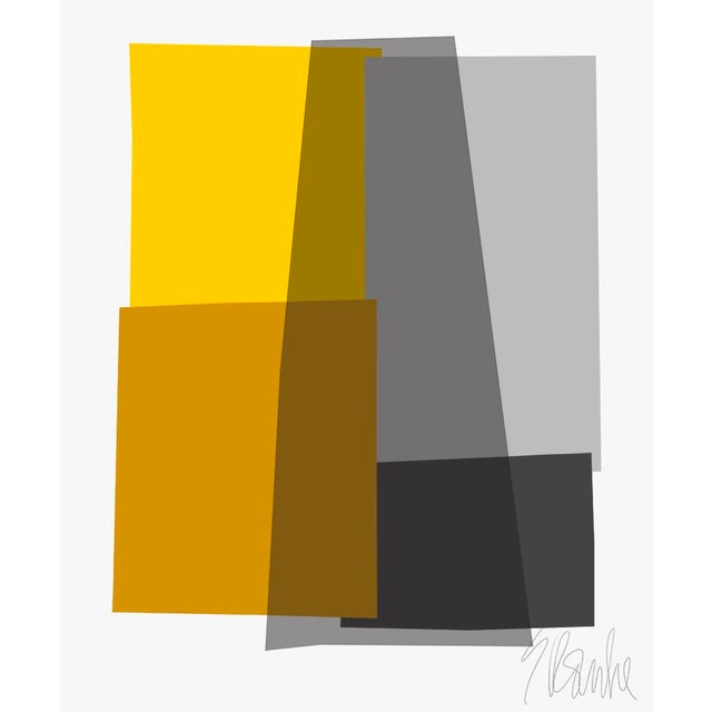 Yellow and Gray Collage Fine Art Print 40" X 50" by Liz Roache For Sale In Boston - Image 6 of 6
