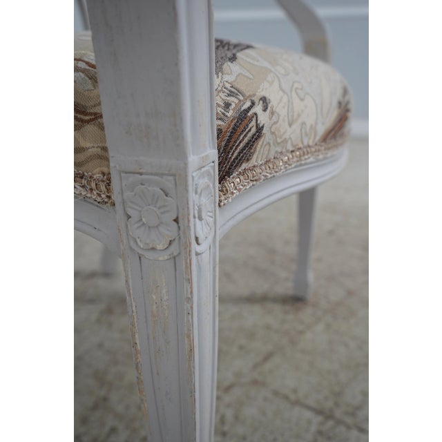 Set of 6 Coastal Print Spiral Back Dining Room Chairs For Sale - Image 11 of 12