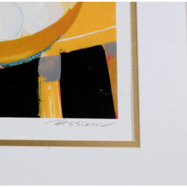 2000 - 2009 Hessam Abrishami "Figures With Guitar" Hand Signed and Numbered Limited Edition Lithograph 10/295 Framed and Matted For Sale - Image 5 of 6