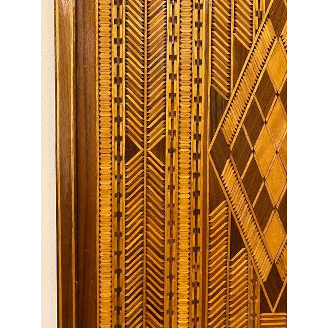 Chestnut 1950s Wooden Inlaid Decorative Panel For Sale - Image 8 of 10