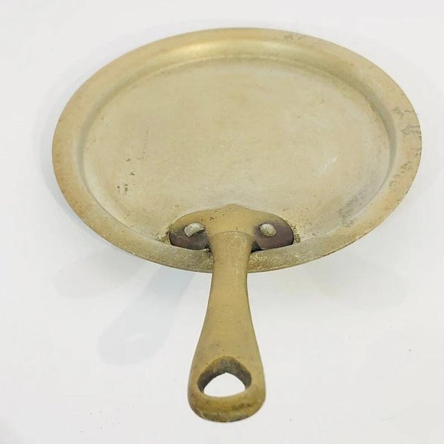 1920s French Country Saucepan Lid With Brass Handle For Sale - Image 4 of 8