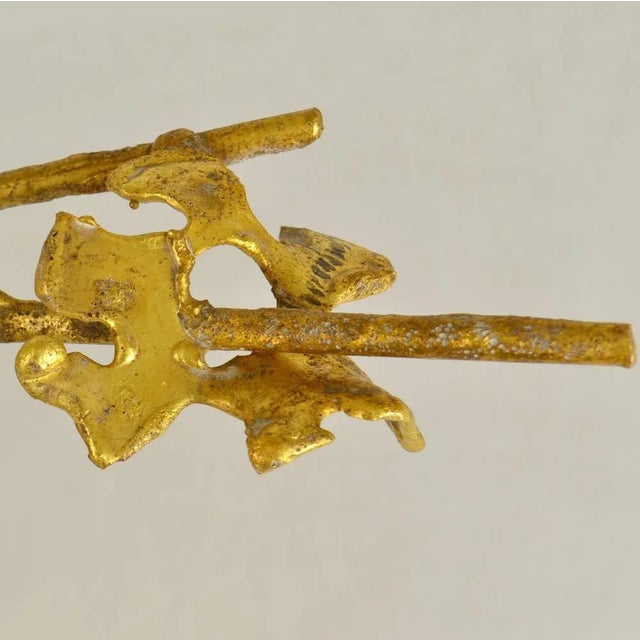 Sculptural Brass Art Table Lamp, Belgium, 1980s For Sale - Image 10 of 12