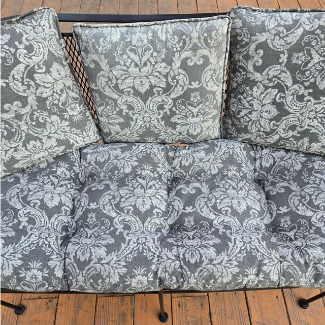 Late 20th Century Outdoor Patio Wrought Iron Bench in Great Condition With Plush Cushions For Sale - Image 6 of 13
