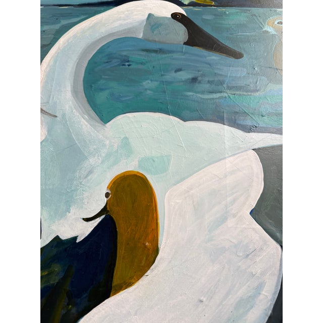 “Nosey Neighbors” a Swan Painting by LWren Walraven For Sale - Image 14 of 14