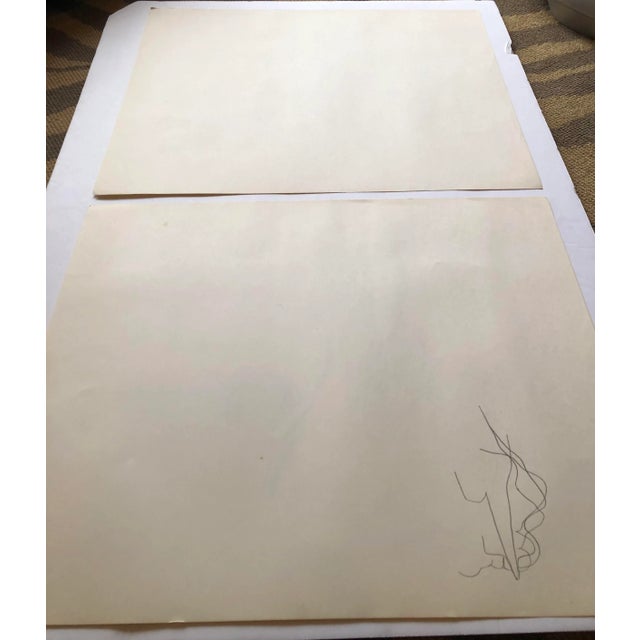 1970s Gallery Wall Collection-2 Original Vintage Female Nude Charcoal Study Drawings1970’s- a Pair For Sale - Image 5 of 6