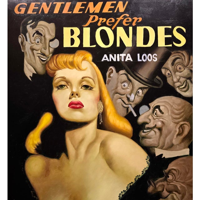 1970s Gentlemen Prefer Blondes–Large Original Pop Art Oil Painting After Earle K. Bergey For Sale - Image 5 of 11