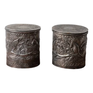 Silverplate Monkey Canisters