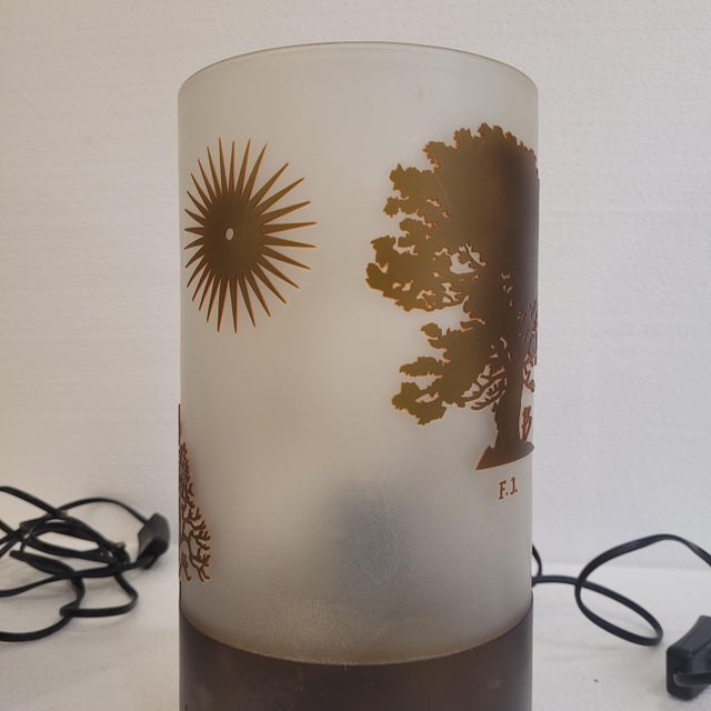 Table Lamps in Bent and Acid-Etched Glass by F.J., France, 1970s, Set of 2 For Sale - Image 15 of 18