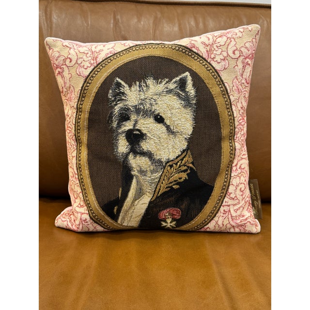 RARE Vintage Thierry Poncelet Dog Portrait Pillow Collection - Set of 3 An exquisite set of three decorative throw pillows...
