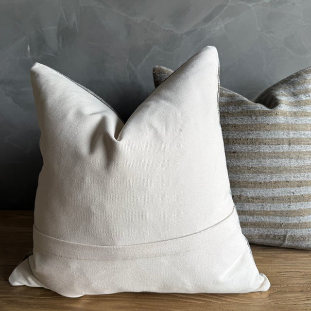 Not Yet Made - Made To Order Pair of Vintage Rug Pillow Cover With Stripes For Sale - Image 5 of 7