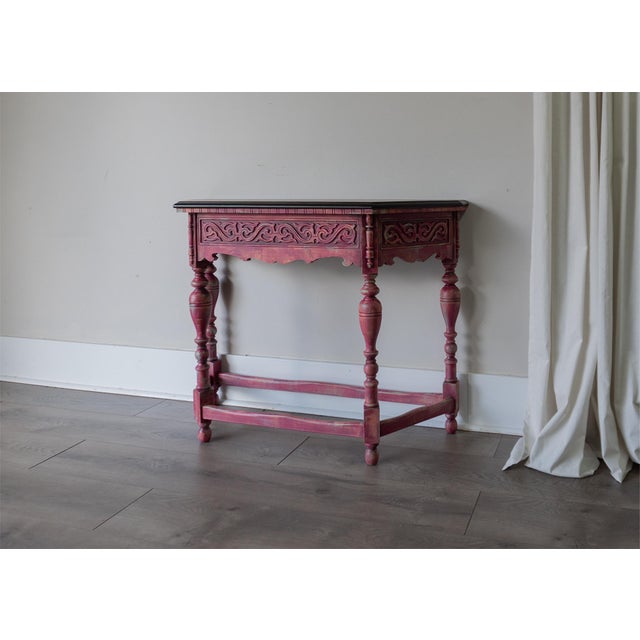 Antique Console Table With Ornate Carved Details For Sale - Image 14 of 16