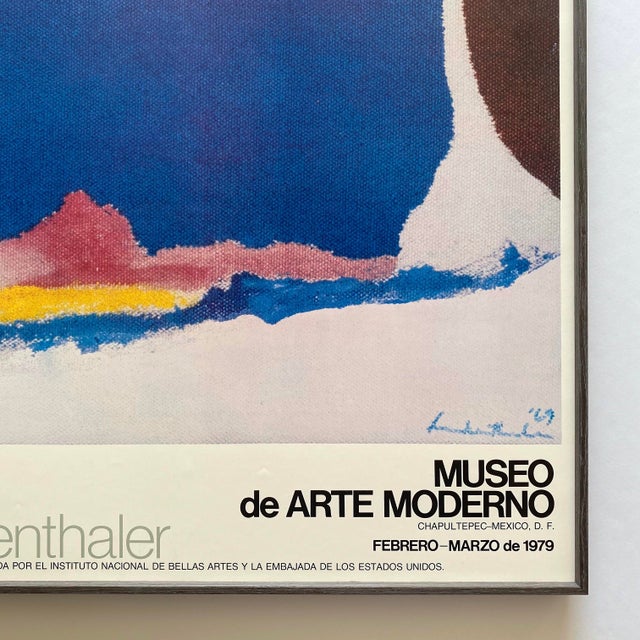 Helen Frankenthaler Vintage 1979 Abstract Expressionist Lithograph Print Framed Mexico City Exhibition Poster For Sale - Image 11 of 12