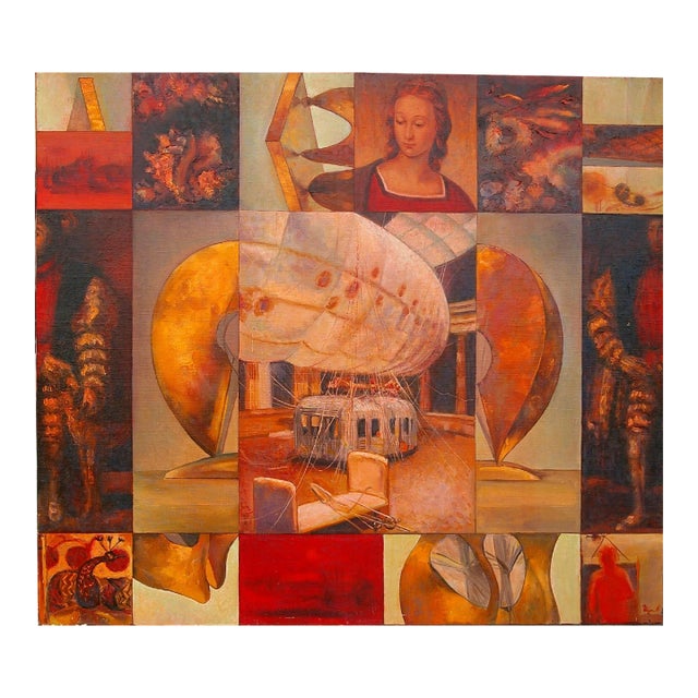 Abstract Painting Avant-Garde Expressionisme Antique Oil Painting Original Soviet Art Ukrainian Artist Schigolev 74-87 For Sale