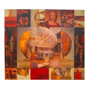 Abstract Painting Avant-Garde Expressionisme Antique Oil Painting Original Soviet Art Ukrainian Artist Schigolev 74-87