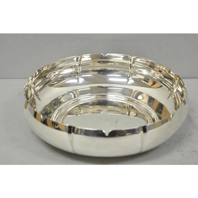 Vintage Lundt M-85 Silver Plated Round Scalloped Serving Candy Dish Bowl For Sale - Image 10 of 10