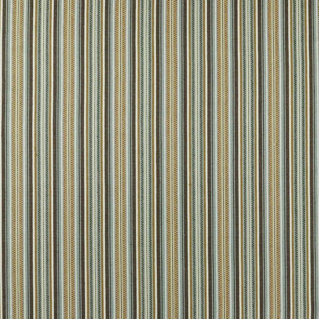 Morris & Co. Woodford Stripe Fabric in Teal For Sale