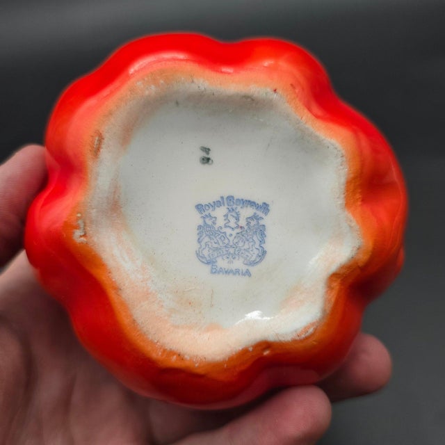 Antique Royal Bayreuth Tomato Porcelain Trinket Dish A delightful addition to any collection of botanical-themed...