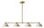Modern Linear Chandelier 4 Light, Matte Off White Dome Pendant Light Brass Dining Room Fixture, Kitchen Island Lighting, Minimalist Light For Sale