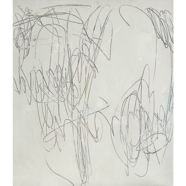 Modern White Abstract Painting on Canvas for Contemporary Living For Sale