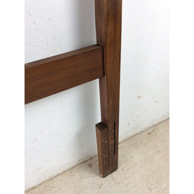 Mid Century Modern Walnut Headboard With Turned Wood Frame For Sale - Image 13 of 18
