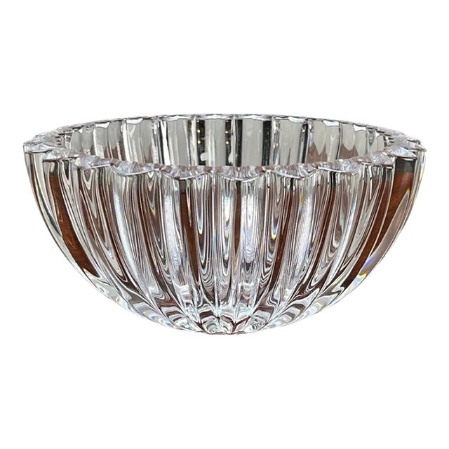 Vintage Tiffany & Co Crystal Bowl in a Ribbed Petal Design For Sale