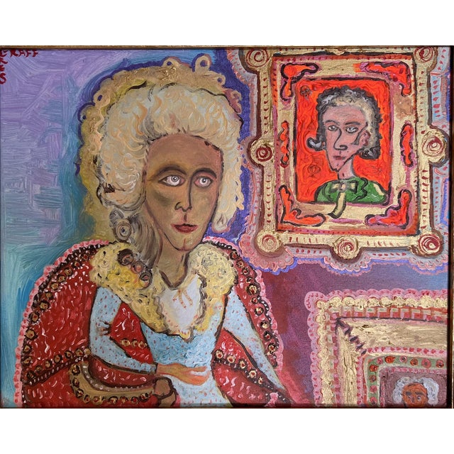Textured Painting on Canvas by Serg Graff, Portrait of Elizabeth Hamilton, Coa For Sale - Image 10 of 10