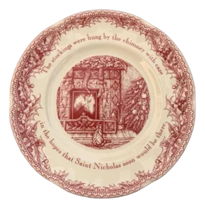 Vintage Christmas Themed Poem Ceramic Plate