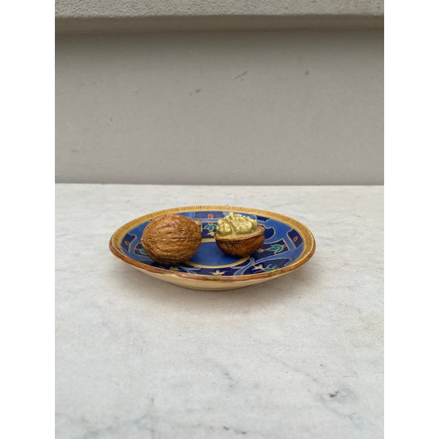 C.1879 Majolica Palissy Walnuts Platter Auguste De Chauvigne For Sale In Austin - Image 6 of 9