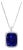 37.5 Carat Tanzanite Necklace & Diamond Pendant with Chain 14 Karat White Gold For Sale