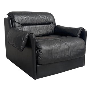 Black Leather Club Chair by Dreipunkt, 1970s For Sale