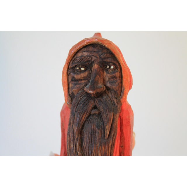 Vintage Hand Carved Wood Folk Art Figurines S/6 For Sale - Image 11 of 14