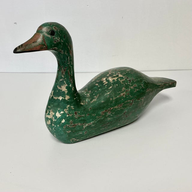 1970s Vintage Farmhouse Arts & Crafts Hand Carved Wood Duck Sculpture. For Sale - Image 13 of 15