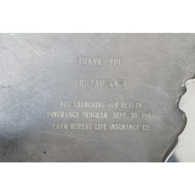 Vintage Round Scalloped Silverplate Serving Platters Bar Vanity Trays 10" to 16" - 7pcs For Sale - Image 14 of 17