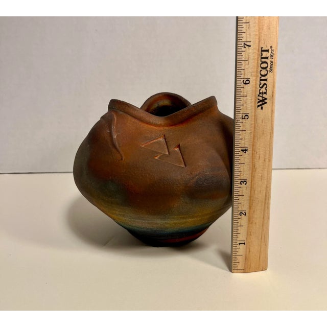 Ceramic 1980s Raku Studio Art Pottery Pot Vase by Kerry Gonzalez Signed For Sale - Image 7 of 8