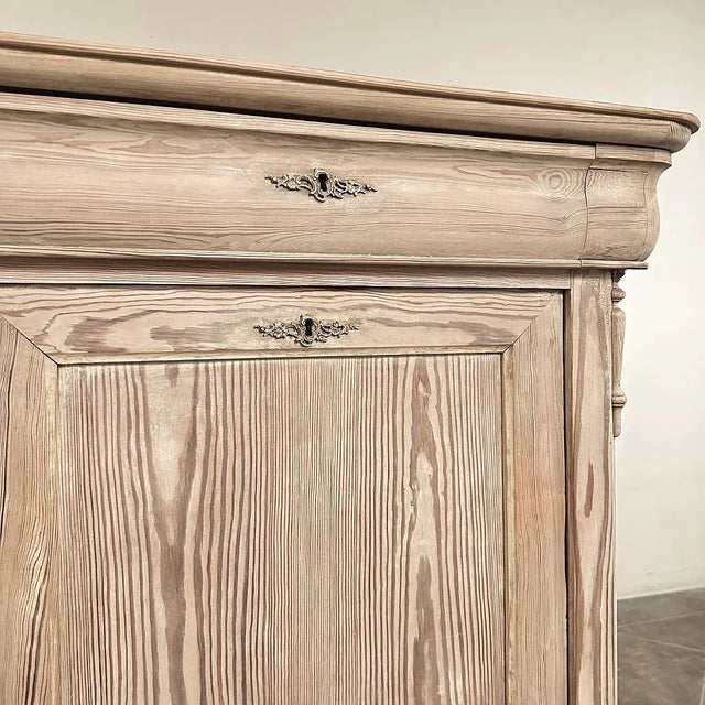 19th Century French Louis Philippe Period Stripped Pine Secretary For Sale - Image 15 of 18