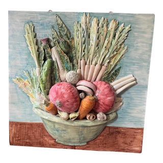 1930's Zaccagnini Italian Majolica Wall Hanging For Sale