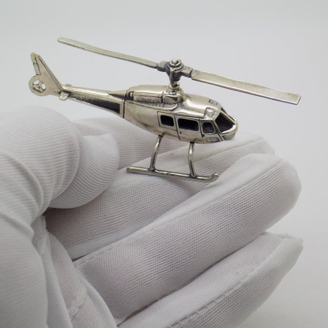 Distinctive vintage helicopter figurine, handcrafted in arezzo, tuscany during the 1980s to 1990s by premium italian...