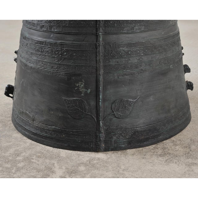Verdigris Southeast Asian Bronze Frog Rain Drum or Drinks Table For Sale - Image 8 of 18