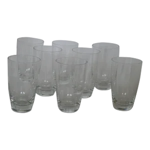 Vintage Fostoria Glass Company Etched Crystal Ford Thunderbird Tumbler Cocktail Glasses - Set of 8