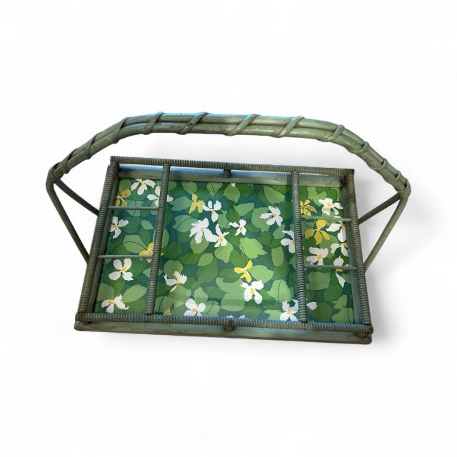 1950s Vintage Wicker Carrying Tray For Sale - Image 5 of 9