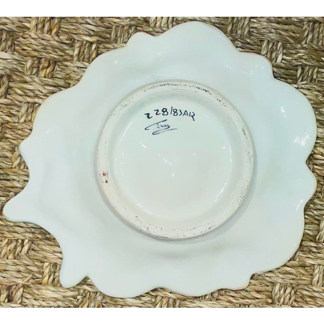 Light Pink Vintage Strawberry Majolica Plates, Set of 8 For Sale - Image 8 of 12