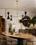 Beige Vintage Black Double Cone Chandelier, 1970s For Sale - Image 8 of 9