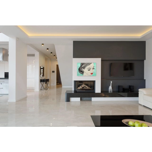 Tan "With All My Heart'' Contemporary Figurative Mixed-Media Painting by Martina Niederhauser For Sale - Image 8 of 9